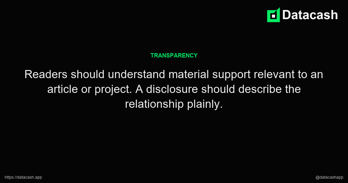 Disclosing Support for Educational Work article quote graphic