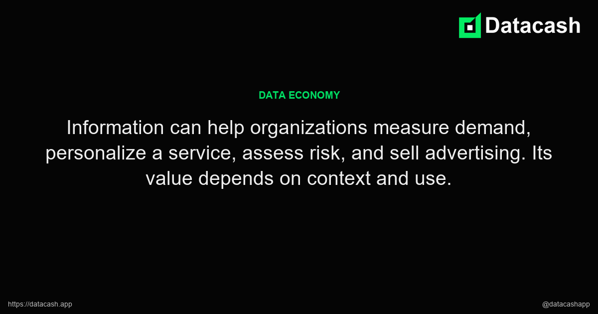 How Personal Data Creates Economic Value article quote graphic