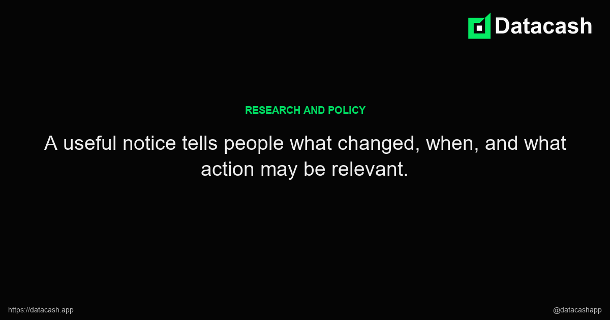 What Belongs in a Public Update Notice article quote graphic